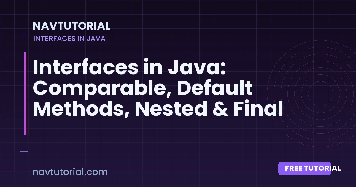 Interfaces in Java: Comparable, Default Methods, Nested & Final