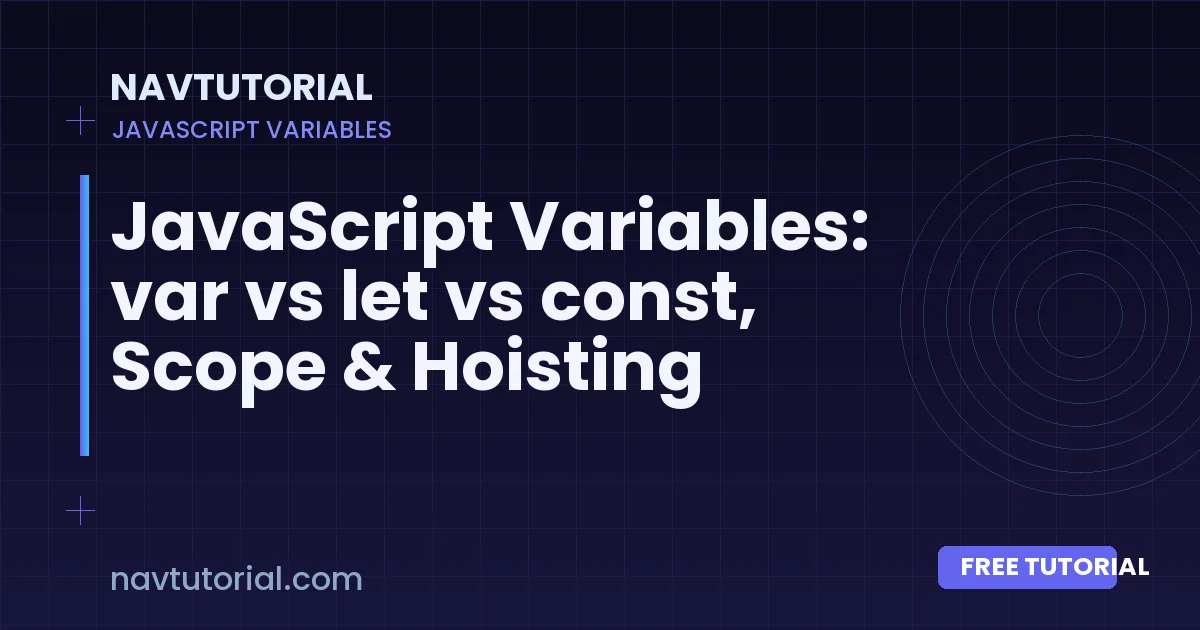 JavaScript Variables: var vs let vs const, Scope & Hoisting