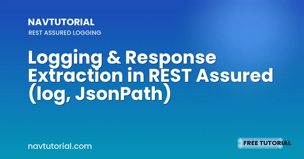Logging & Response Extraction in REST Assured (log, JsonPath)