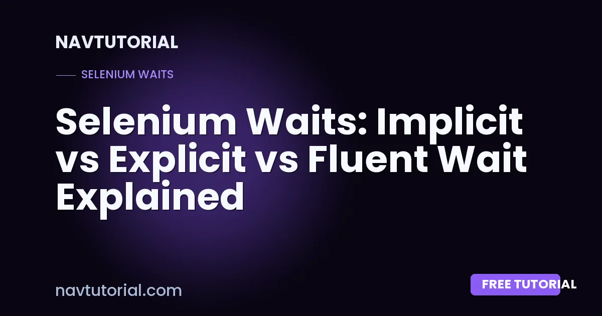 Selenium Waits: Implicit vs Explicit vs Fluent Wait Explained