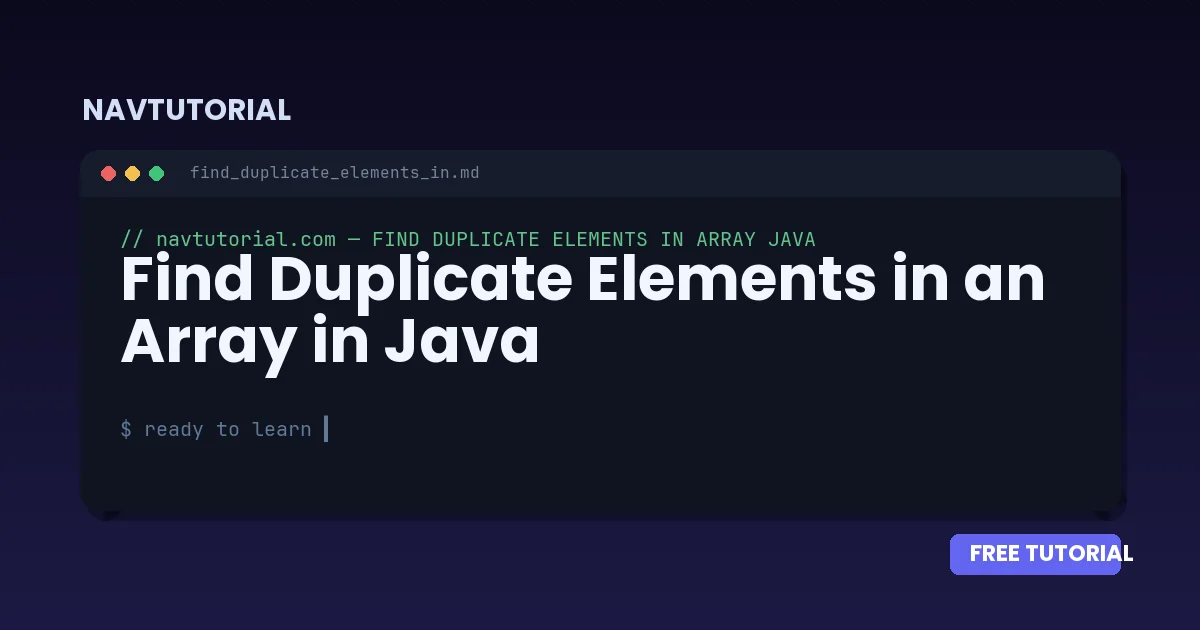 Find Duplicate Elements in an Array in Java