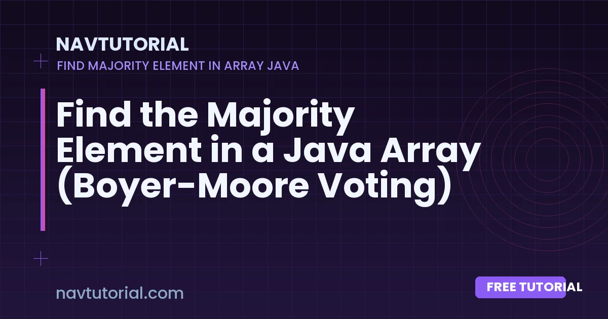 Find the Majority Element in a Java Array (Boyer-Moore Voting)