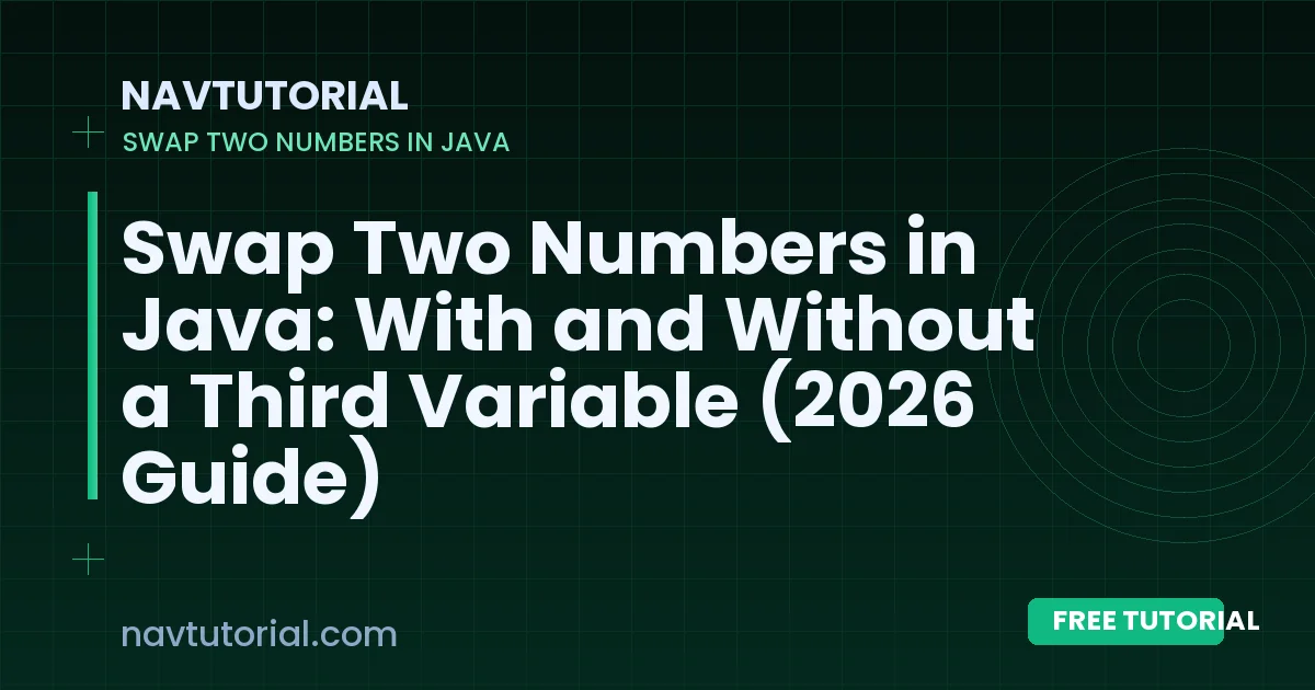 Swap Two Numbers in Java: With and Without a Third Variable (2026 Guide)