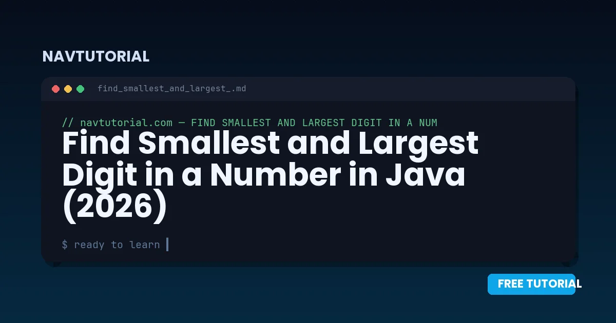 Find Smallest and Largest Digit in a Number in Java (2026)