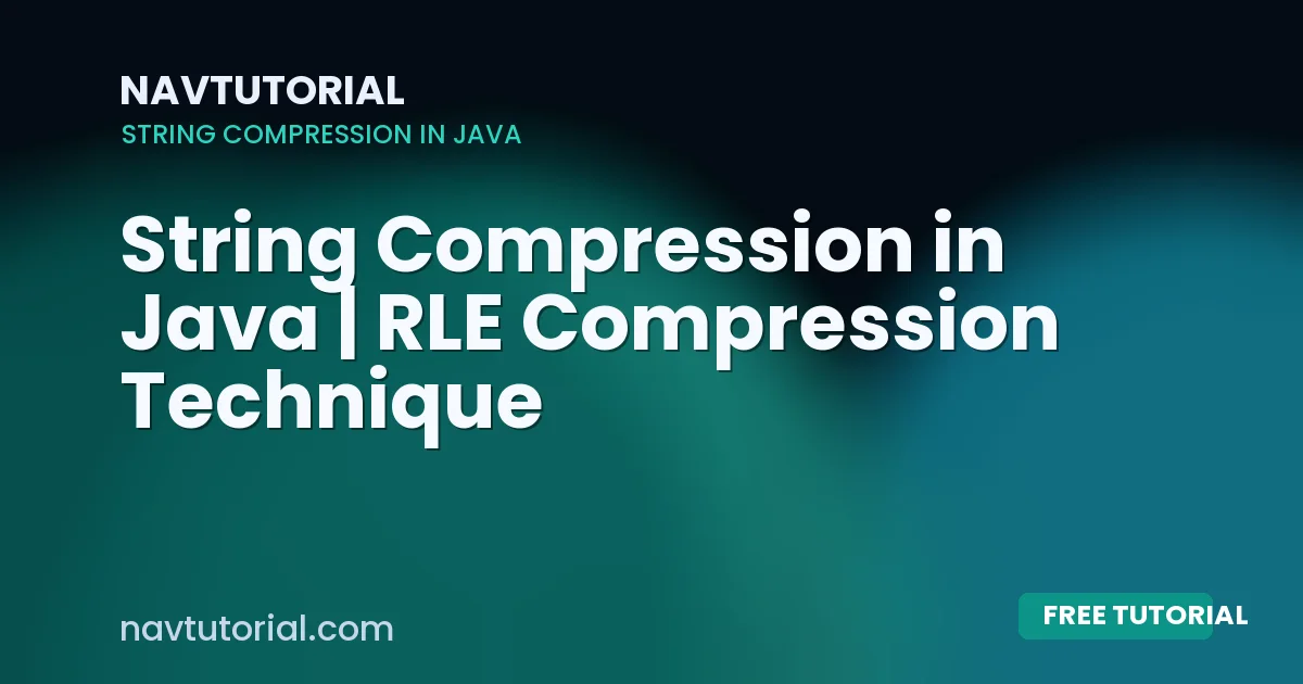 String Compression in Java | RLE Compression Technique