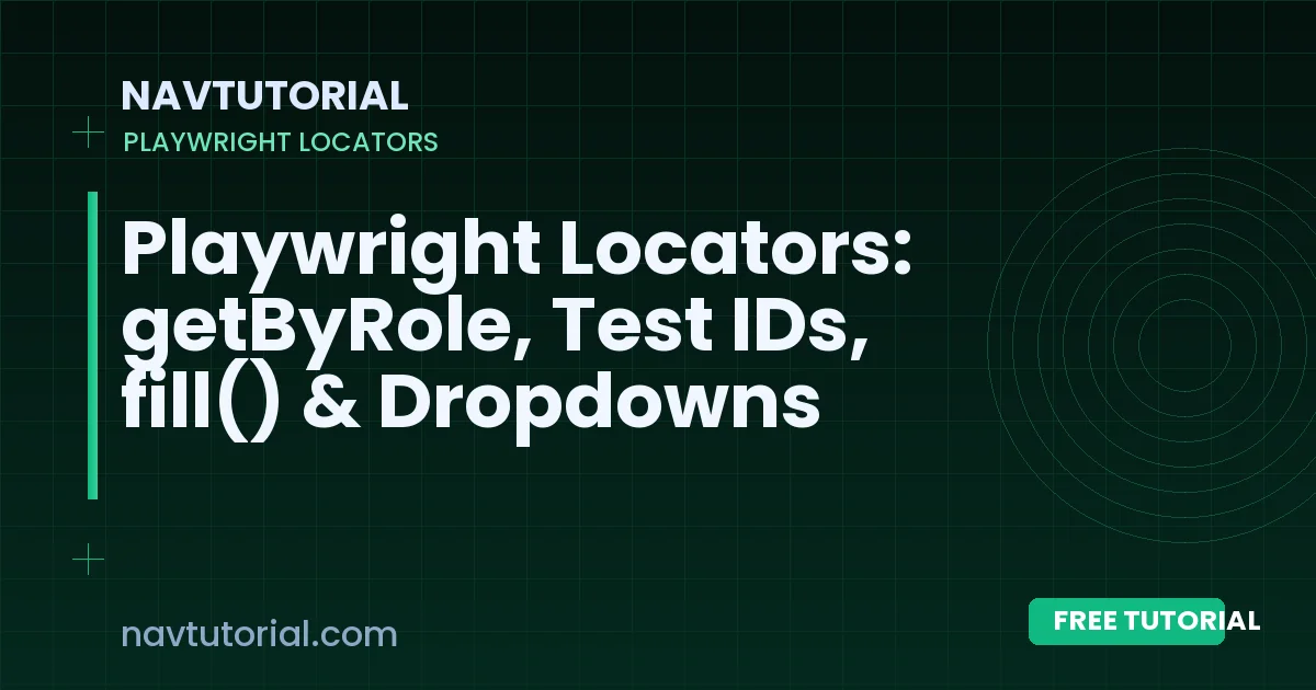 Playwright Locators: getByRole, Test IDs, fill() & Dropdowns