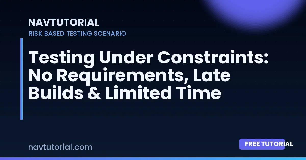 Testing Under Constraints: No Requirements, Late Builds & Limited Time