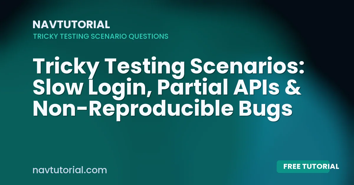 Tricky Testing Scenarios: Slow Login, Partial APIs & Non-Reproducible Bugs