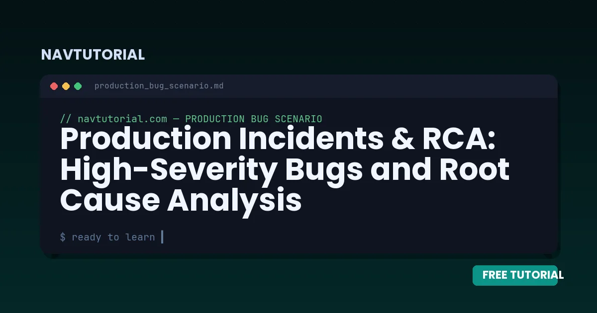 Production Incidents & RCA: High-Severity Bugs and Root Cause Analysis
