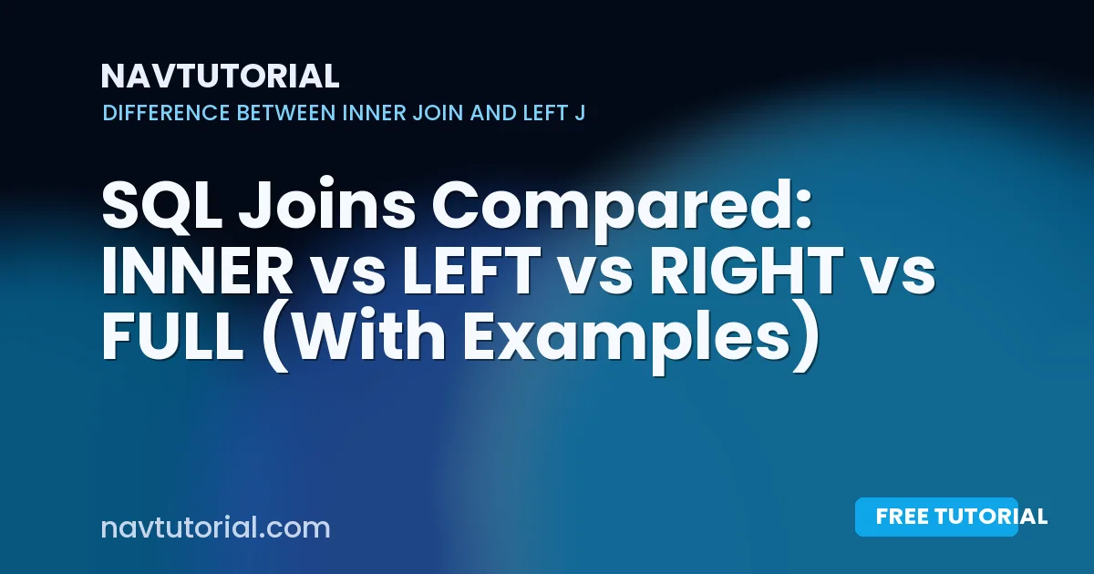 SQL Joins Compared: INNER vs LEFT vs RIGHT vs FULL (With Examples)