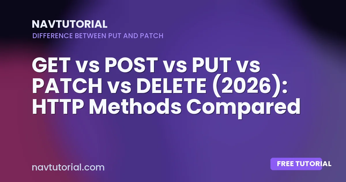 GET vs POST vs PUT vs PATCH vs DELETE (2026): HTTP Methods Compared