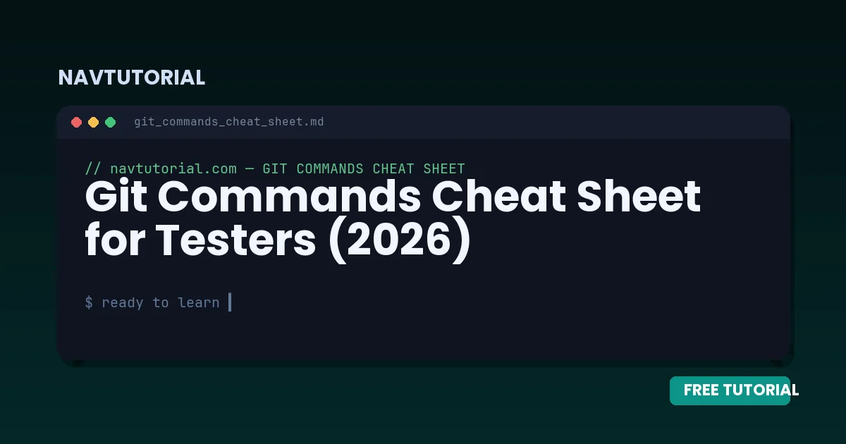 Git Commands Cheat Sheet for Testers (2026)