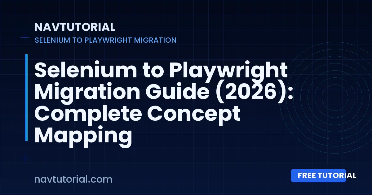 Selenium to Playwright Migration Guide (2026): Complete Concept Mapping