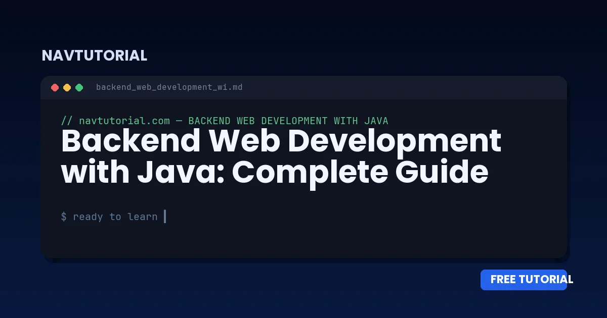 Backend Web Development with Java: Complete Guide