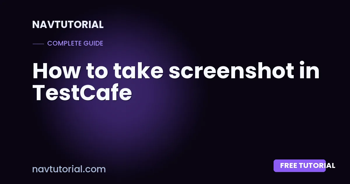 How to take screenshot in TestCafe
