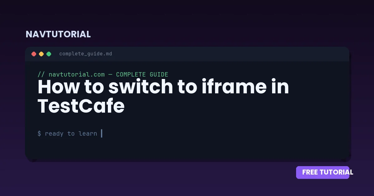 How to switch to iframe in TestCafe