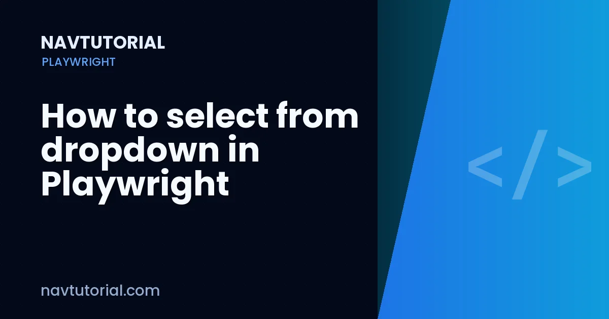 How to select from dropdown in Playwright