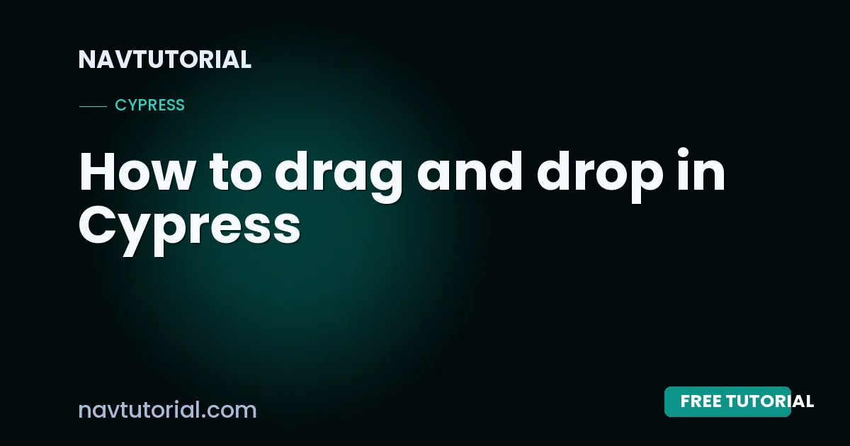 How to drag and drop in Cypress