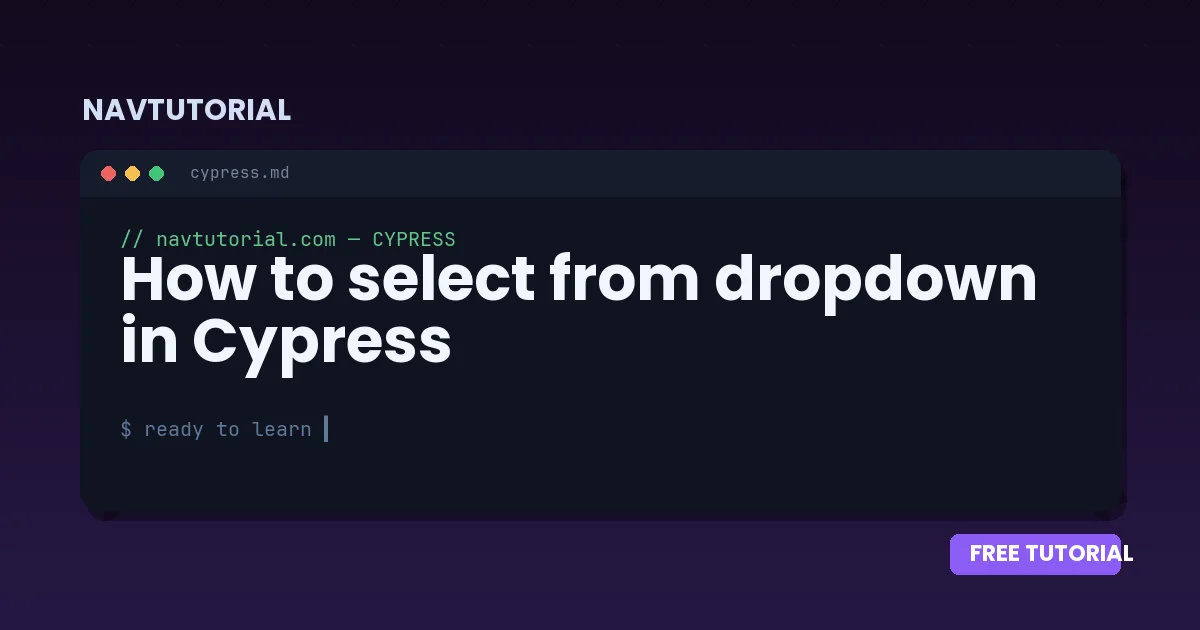 How to select from dropdown in Cypress