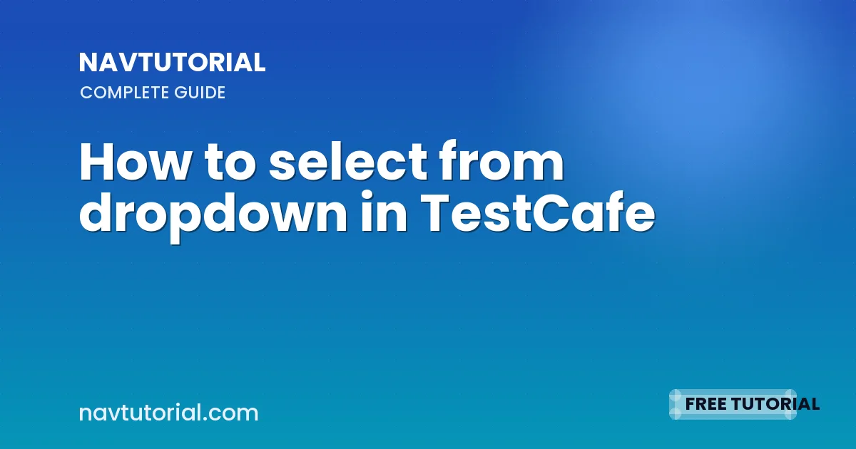 How to select from dropdown in TestCafe