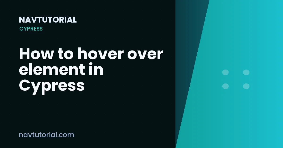How to hover over element in Cypress