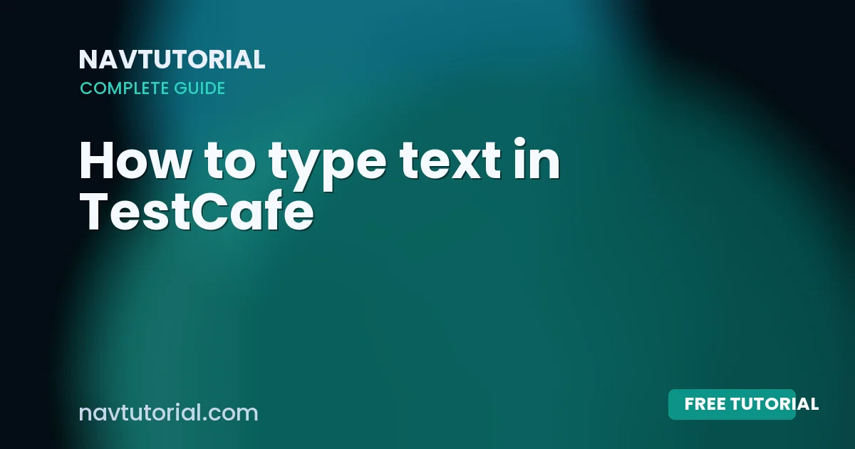 How to type text in TestCafe