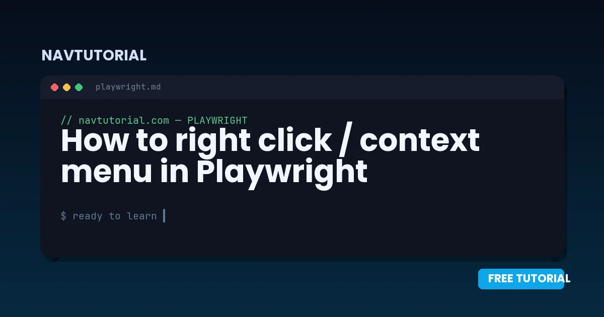 How to right click / context menu in Playwright