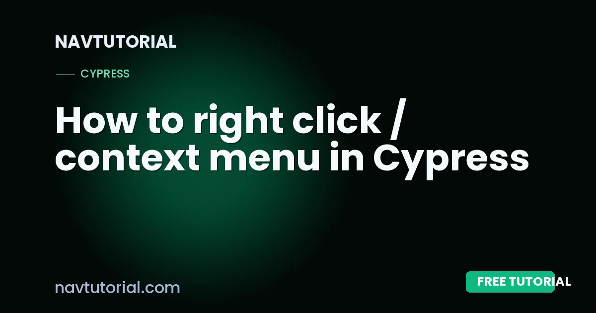 How to right click / context menu in Cypress