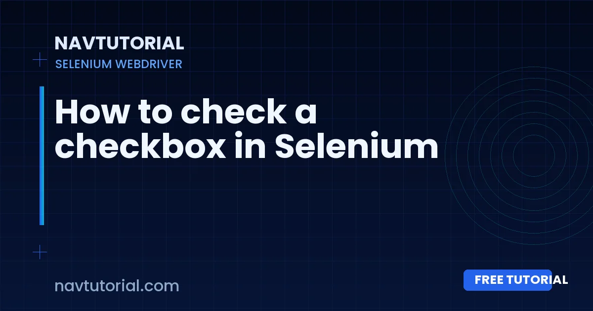 How to check a checkbox in Selenium