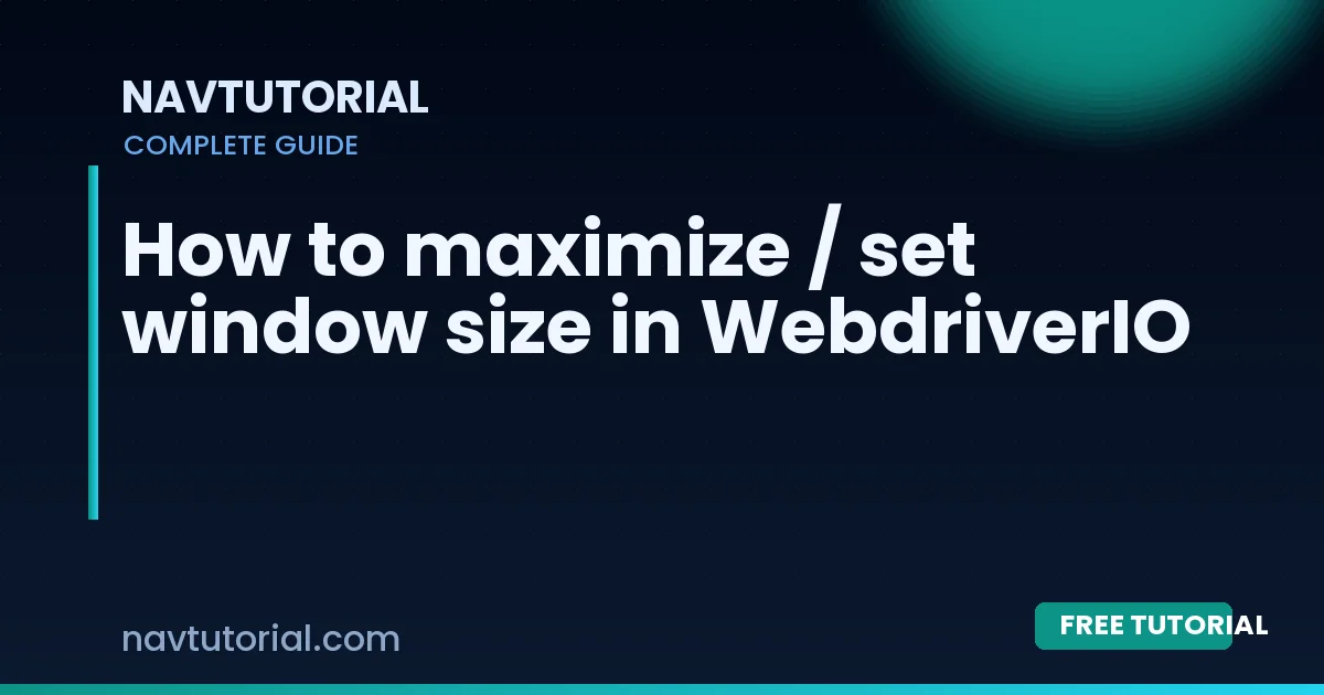 How to maximize / set window size in WebdriverIO