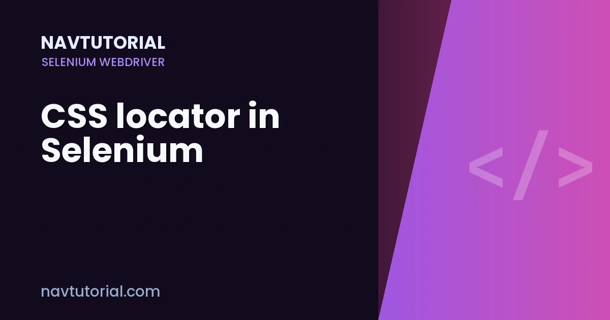 CSS locator in Selenium