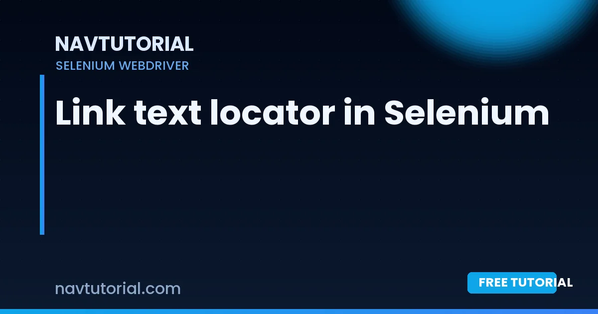 Link text locator in Selenium