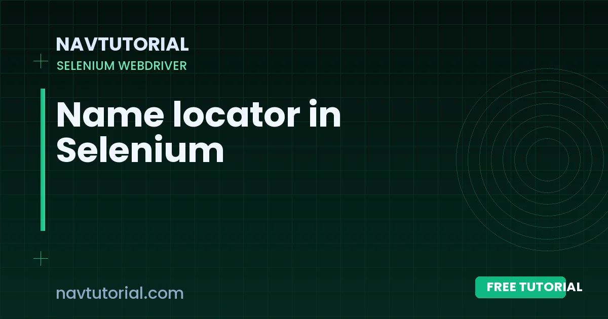 Name locator in Selenium