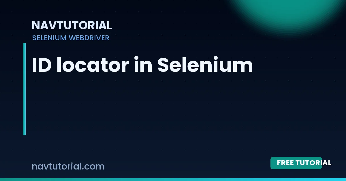 ID locator in Selenium