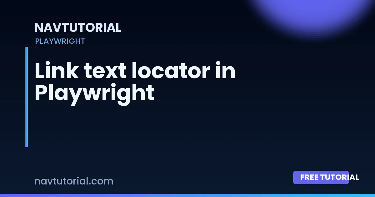 Link text locator in Playwright