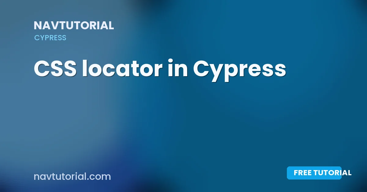 CSS locator in Cypress
