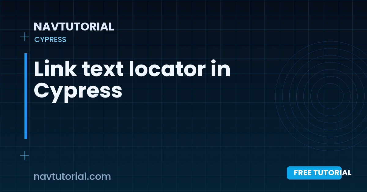Link text locator in Cypress