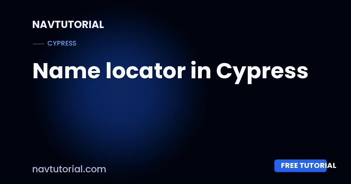 Name locator in Cypress