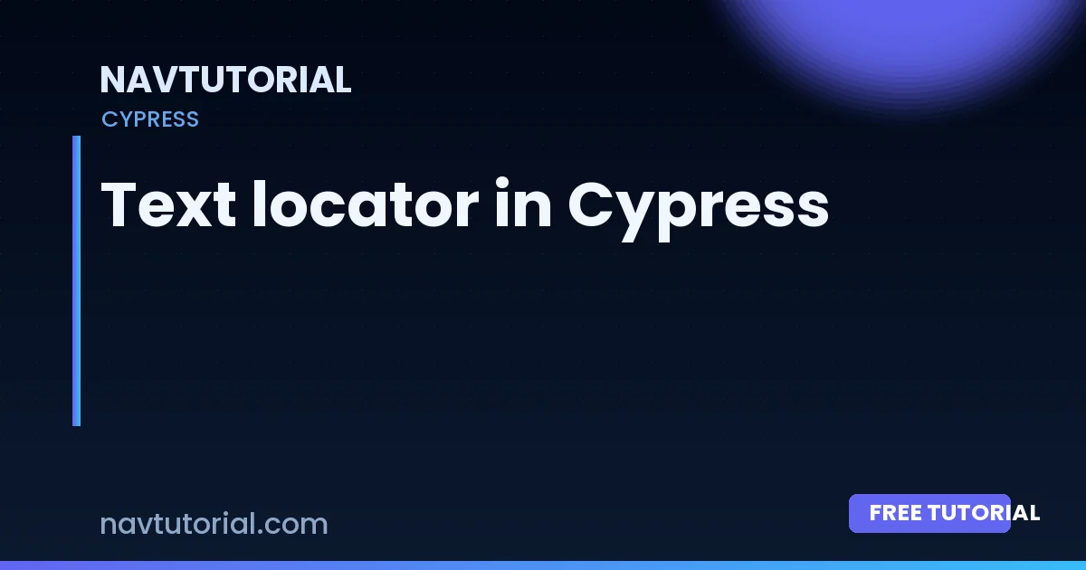 Text locator in Cypress