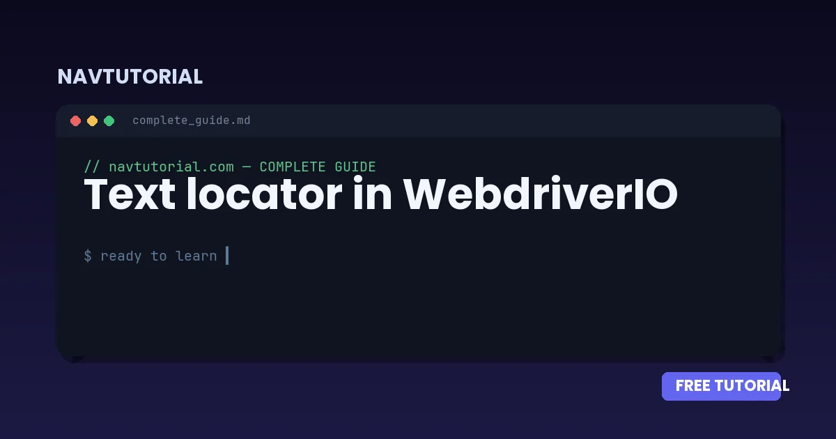 Text locator in WebdriverIO