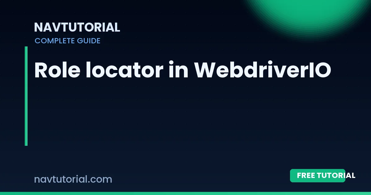 Role locator in WebdriverIO