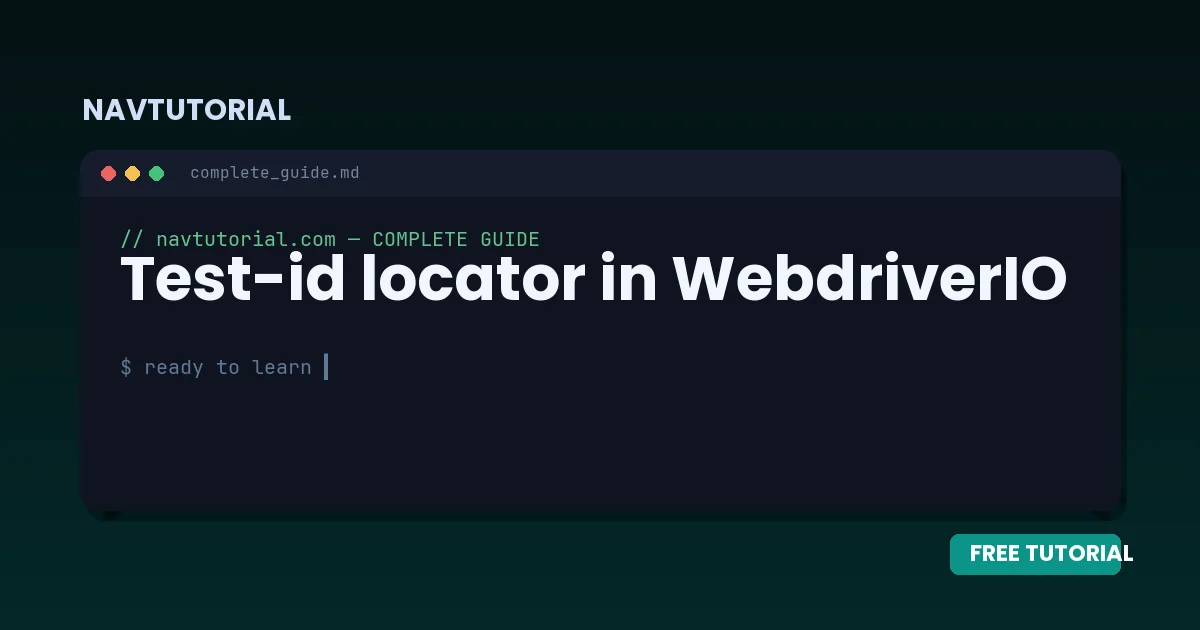 Test-id locator in WebdriverIO