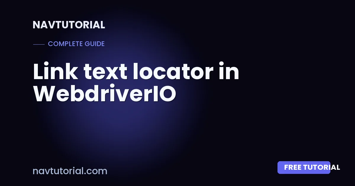 Link text locator in WebdriverIO