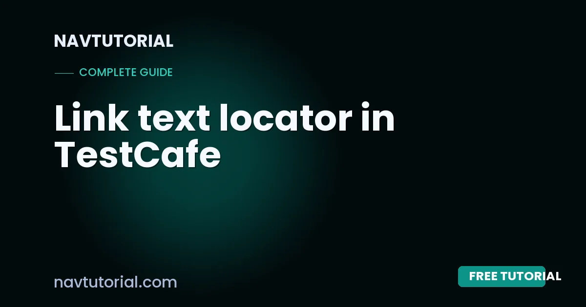 Link text locator in TestCafe