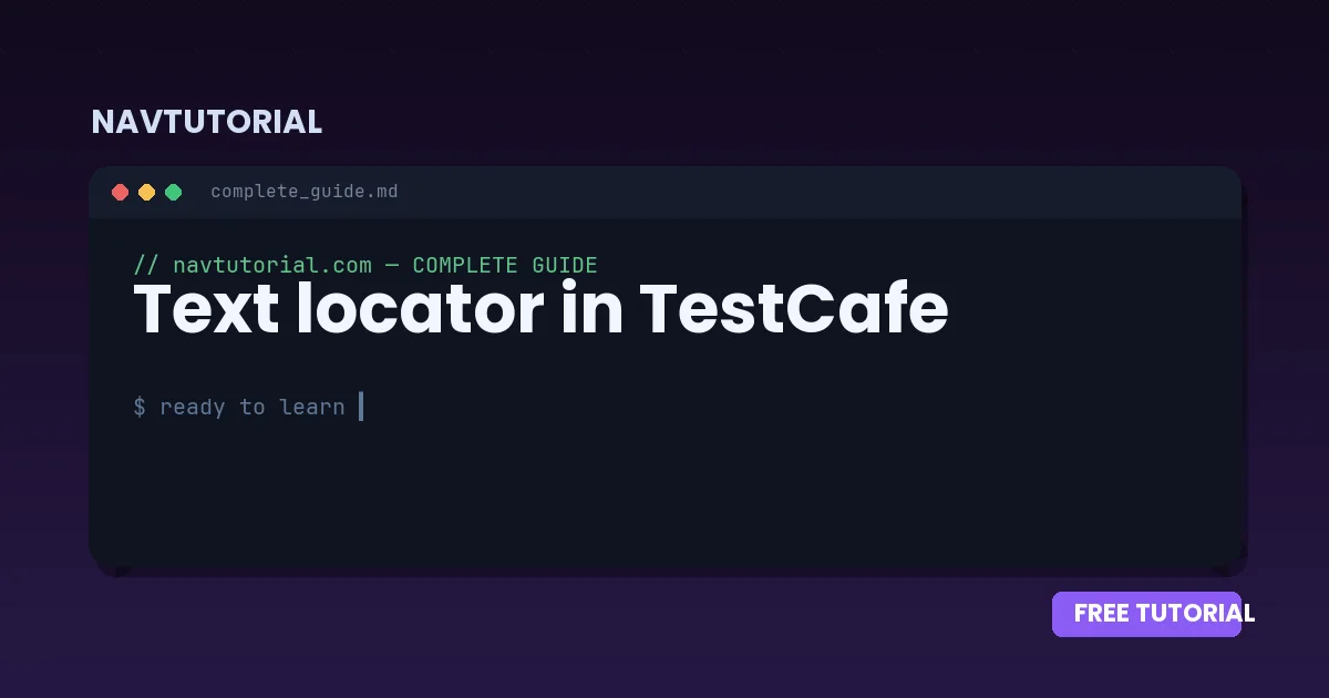 Text locator in TestCafe