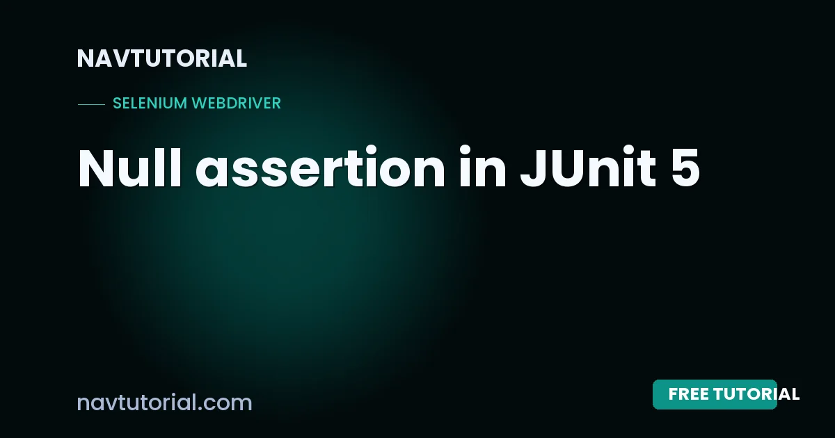 Null assertion in JUnit 5