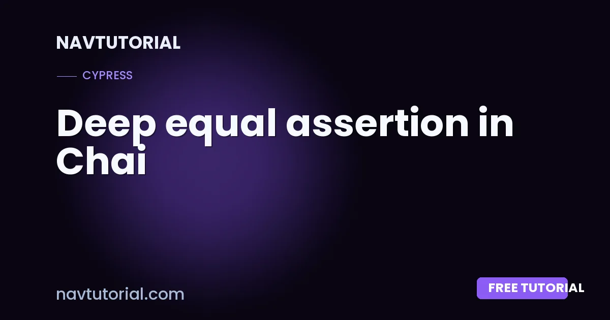 Deep equal assertion in Chai