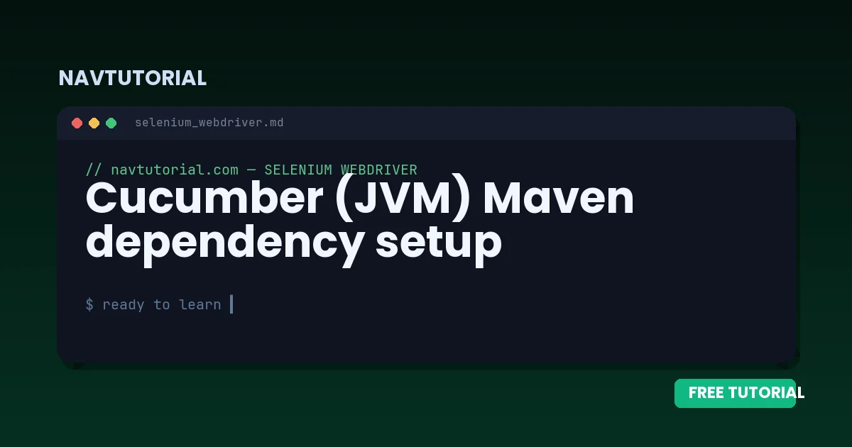 Cucumber (JVM) Maven dependency setup