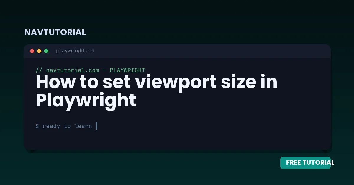 How to set viewport size in Playwright