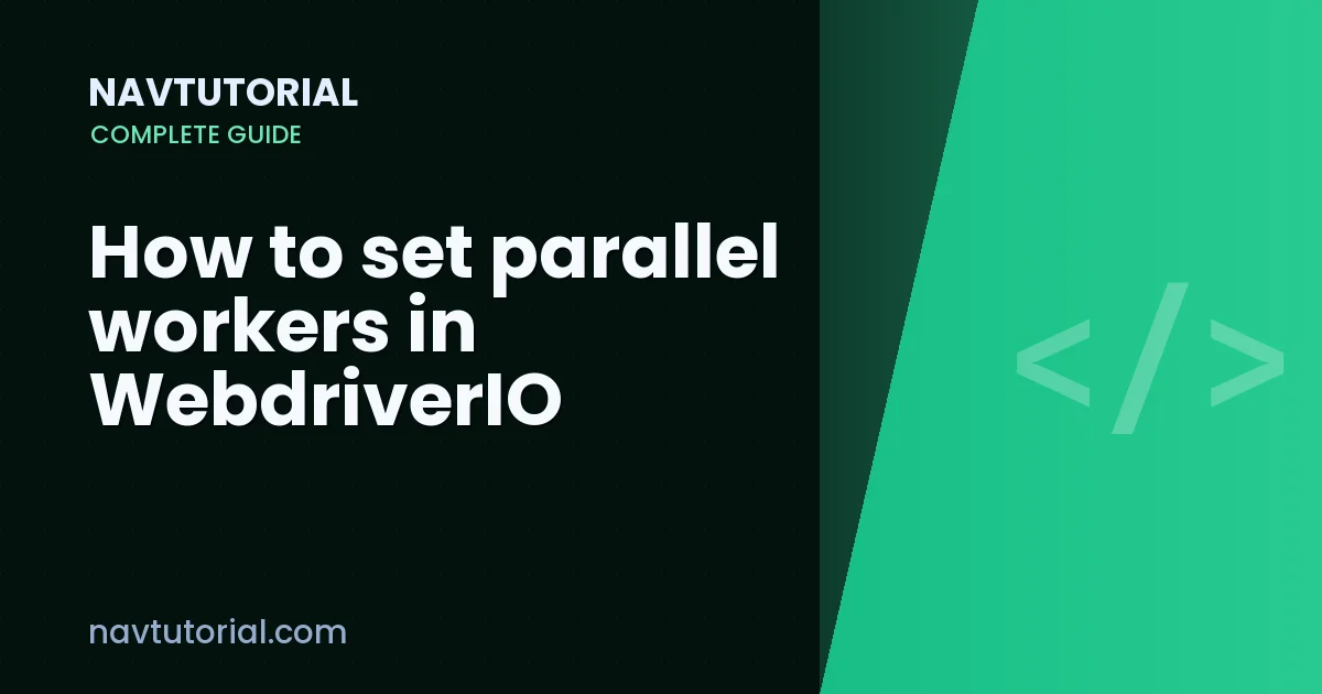 How to set parallel workers in WebdriverIO